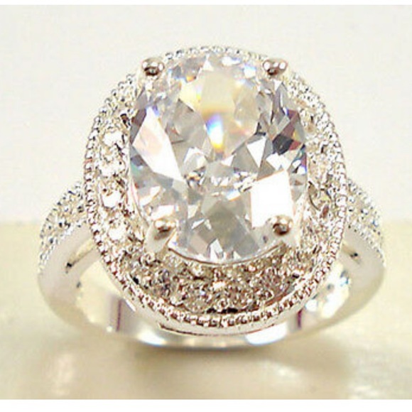 Jewelry - NEW Gorgeous Stamped 925 Silver Big stone Ring